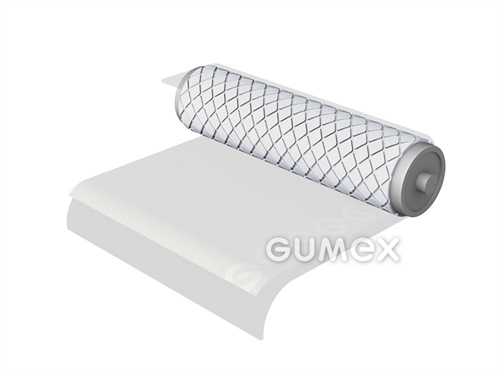 Pryž pro obložení bubnů hnacích válců MD CENTAUR WHITE STAR, tloušťka 8mm, šíře 2000mm, FDA, 55°ShA, desén diamant, NR/rub neopren 1mm, -30°C/+70°C, bílá